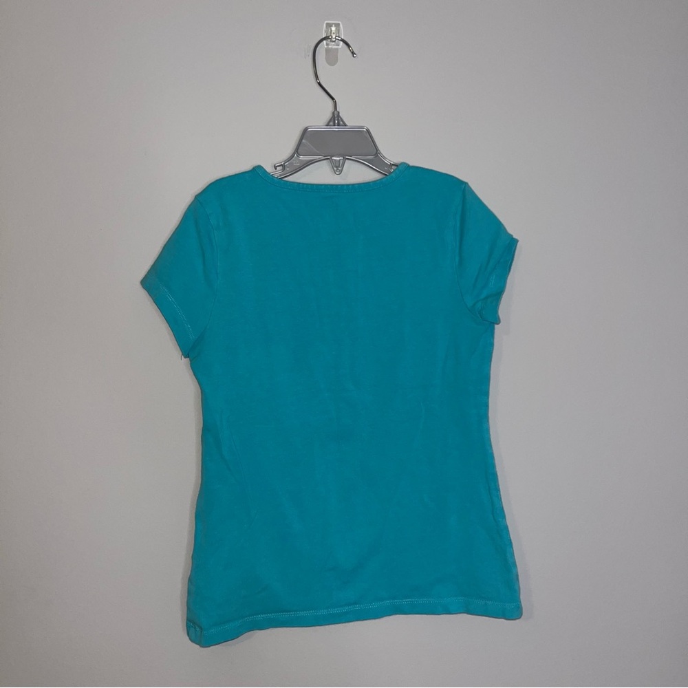 J. Khaki Teal Kids Tee with Colorful Peace Sign Youth Large - Picture 4 of 4